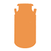 Orange color milk can